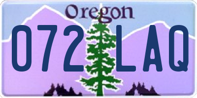 OR license plate 072LAQ