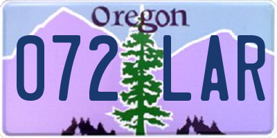 OR license plate 072LAR