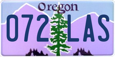 OR license plate 072LAS