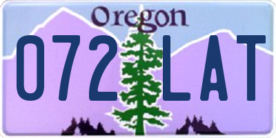OR license plate 072LAT