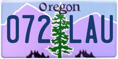 OR license plate 072LAU