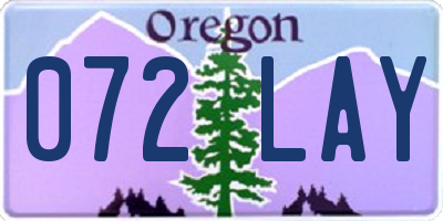 OR license plate 072LAY