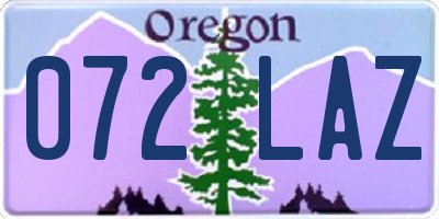 OR license plate 072LAZ