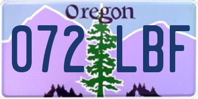OR license plate 072LBF