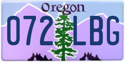 OR license plate 072LBG
