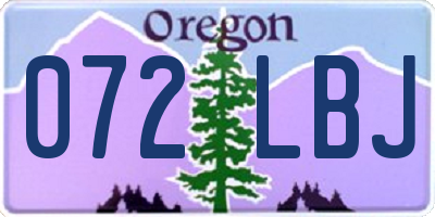 OR license plate 072LBJ