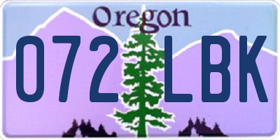 OR license plate 072LBK