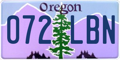 OR license plate 072LBN