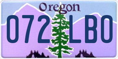 OR license plate 072LBO