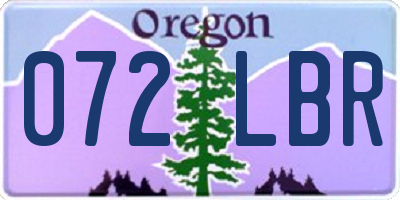 OR license plate 072LBR