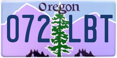 OR license plate 072LBT