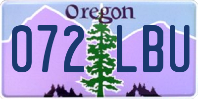 OR license plate 072LBU