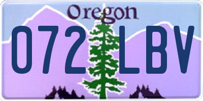 OR license plate 072LBV