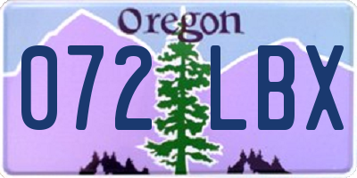 OR license plate 072LBX