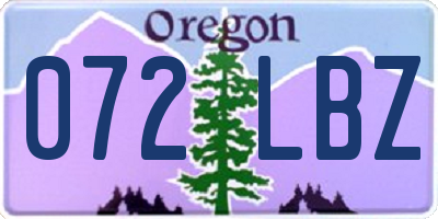 OR license plate 072LBZ