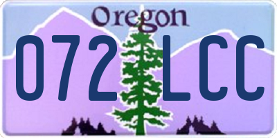 OR license plate 072LCC