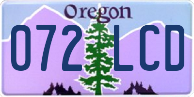 OR license plate 072LCD