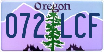 OR license plate 072LCF