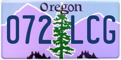 OR license plate 072LCG