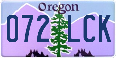 OR license plate 072LCK