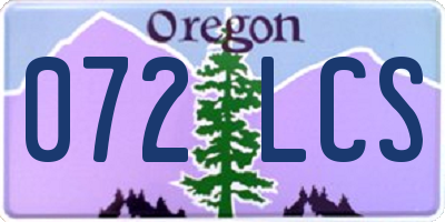 OR license plate 072LCS