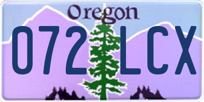 OR license plate 072LCX
