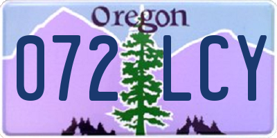 OR license plate 072LCY