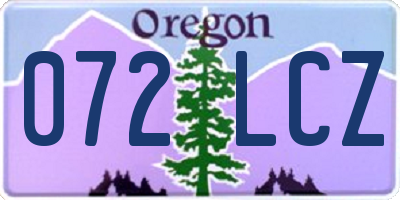 OR license plate 072LCZ