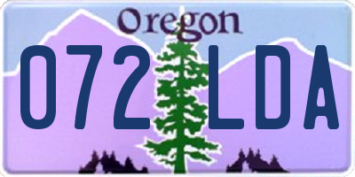 OR license plate 072LDA