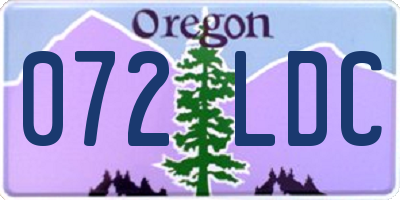 OR license plate 072LDC