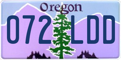 OR license plate 072LDD