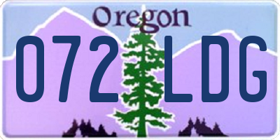 OR license plate 072LDG