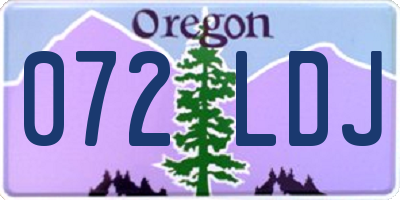 OR license plate 072LDJ