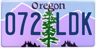 OR license plate 072LDK