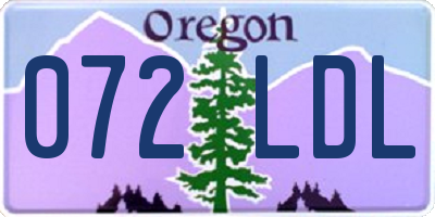 OR license plate 072LDL