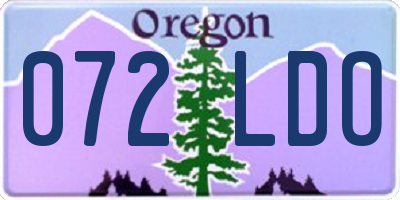 OR license plate 072LDO