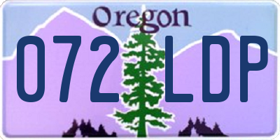 OR license plate 072LDP