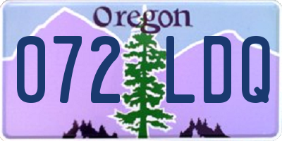 OR license plate 072LDQ