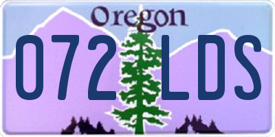 OR license plate 072LDS