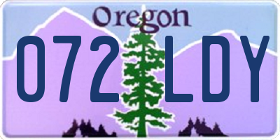 OR license plate 072LDY