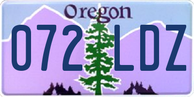 OR license plate 072LDZ