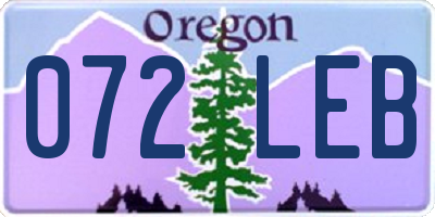 OR license plate 072LEB