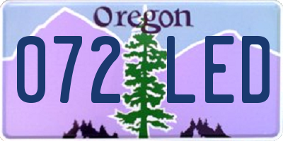 OR license plate 072LED