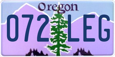 OR license plate 072LEG