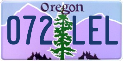 OR license plate 072LEL
