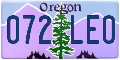 OR license plate 072LEO