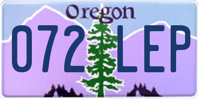 OR license plate 072LEP