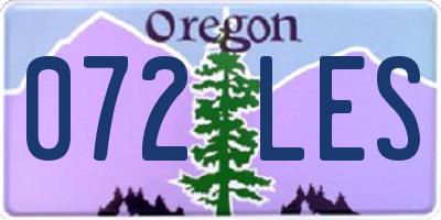 OR license plate 072LES