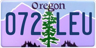 OR license plate 072LEU