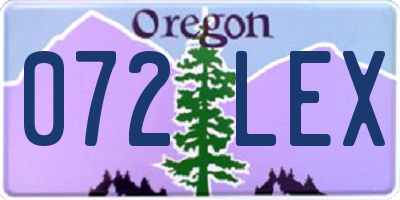 OR license plate 072LEX